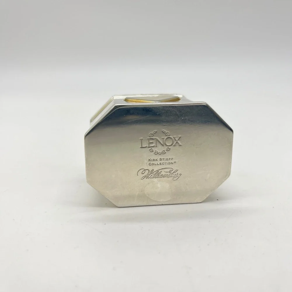 Lenox‎ Kirk Stieff Williamsburg Mini Heart Box Ornament Silverplated 6184451
